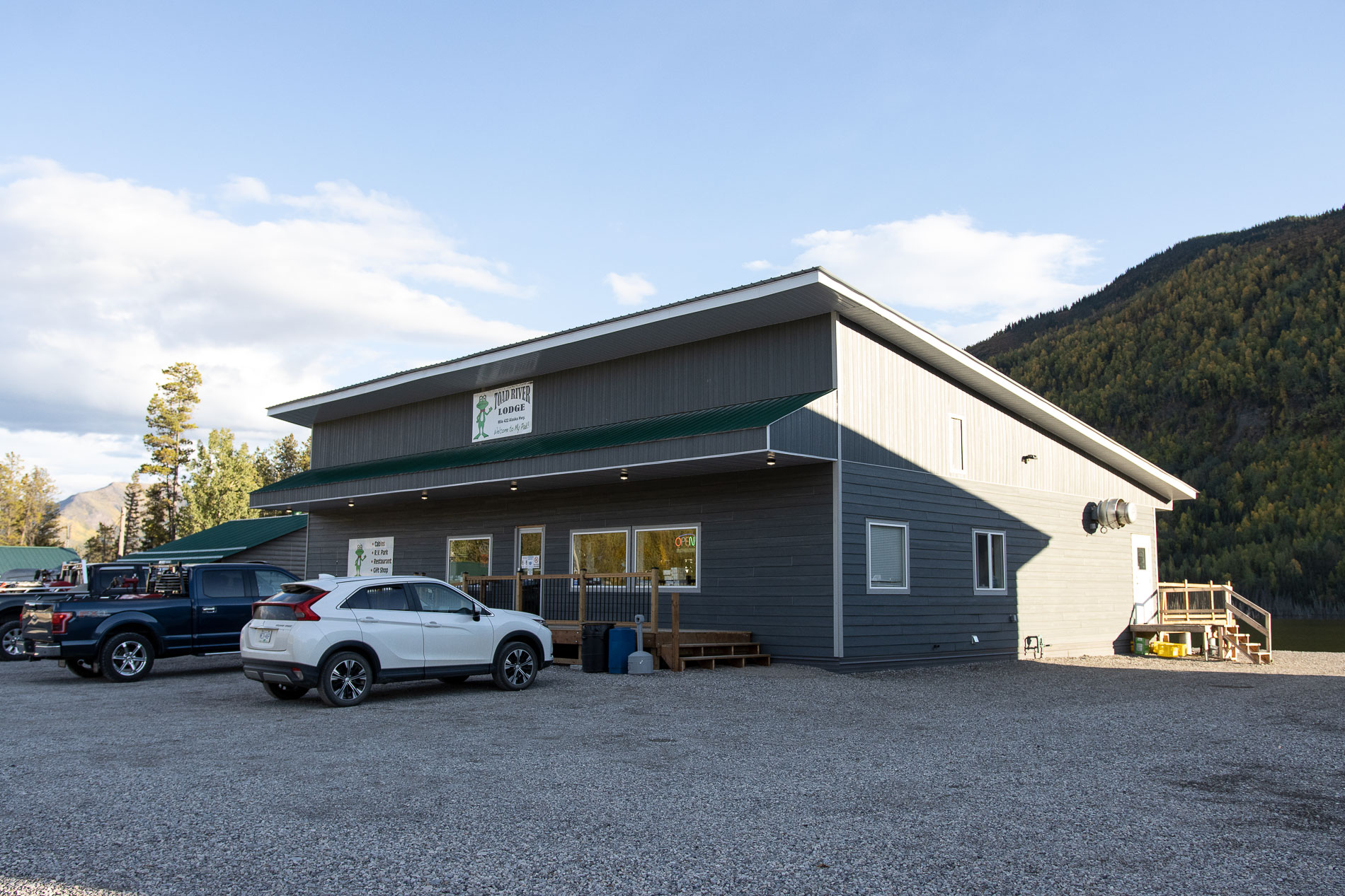 Toad River Lodge is open every day of the year on the Alaska Highway.